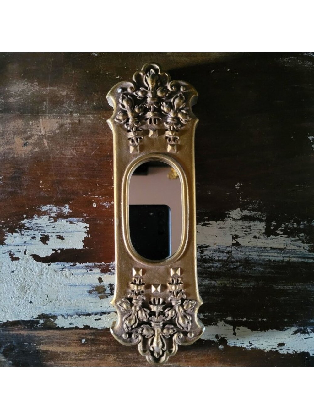 Small Gargoyles Studio Brooklyn NY Gold Fleur-de-lis Accent Mirror Plaster